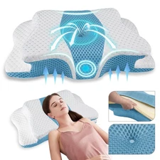 Pain Relief Cervical Pillow for Neck Support,Adjustable Ergonomic Pillow Cozy...