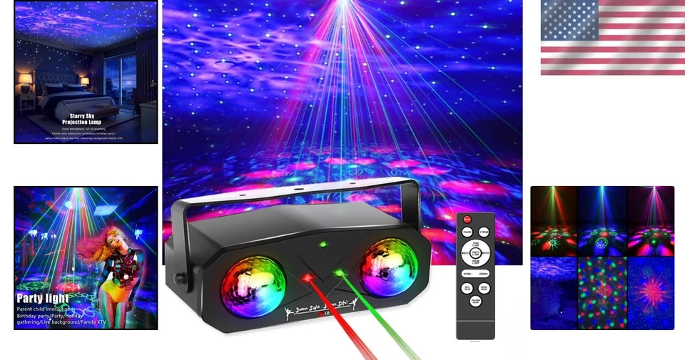 3-in-1 Party Lights Starry Sky Ocean Wave Projector - Image 2 of 4