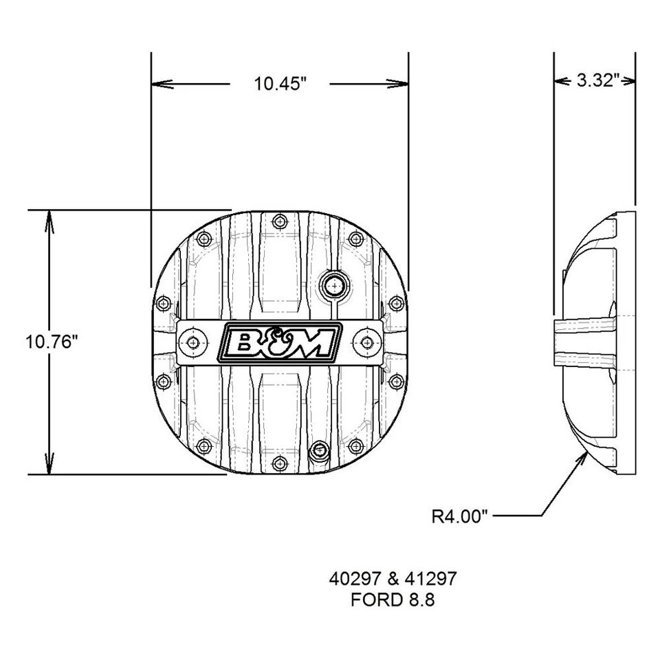 For Ford F-150 1983-2010 B&M 41297 Rear Extra Capacity Differential Cover Foto 2 de 4