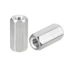 M6 x 1-Pitch 25mm Length Coupling Nuts, 8pcs 304 Stainless Steel Nuts