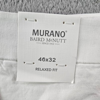 $115 NEW Baird Mcnutt Murano Linen Pants Men 46 x 32 Relaxed Fit White