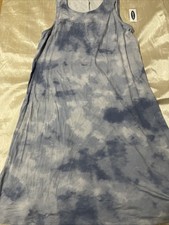 Old Navy Woman Jersey -Knit Swing Dress, Tie Dye Blue& White  Sleeveless Sz M