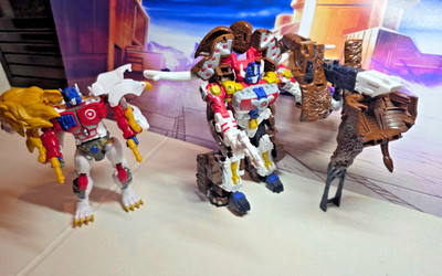 2 Transformers Age of Primes Maximal Big Convoy Mammoth & Legacy Leo Prime LOT