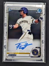 2020 Bowman Chrome Autographs Freddy Zamora #CDA-FZ Brewers