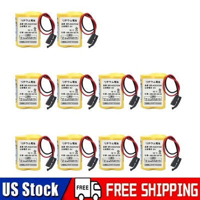 10-Pack BR-AGCF2W 6V PLC Battery For FANUC A98L-0031-0011 CNC Machine with Plug
