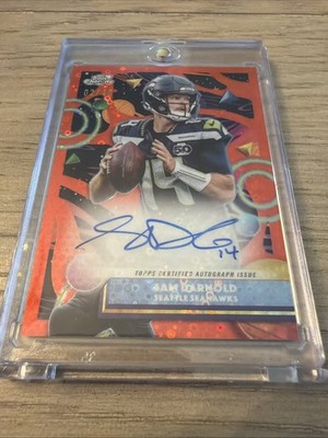 2025 Topps Cosmic Chrome Sam Darnold On Card Auto Lunar Eclipse Refractor 02/10