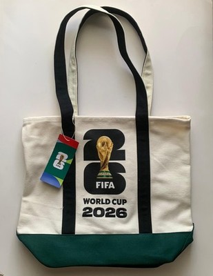 Official FIFA World Cup 2026 Licensed Canvas Tote Bag Gold Trophy Logo Brand NEW