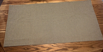 Longaberger KHAKI CHECK Window Valance Woven 74 x 18 Lined with 3'' Header~MINT!