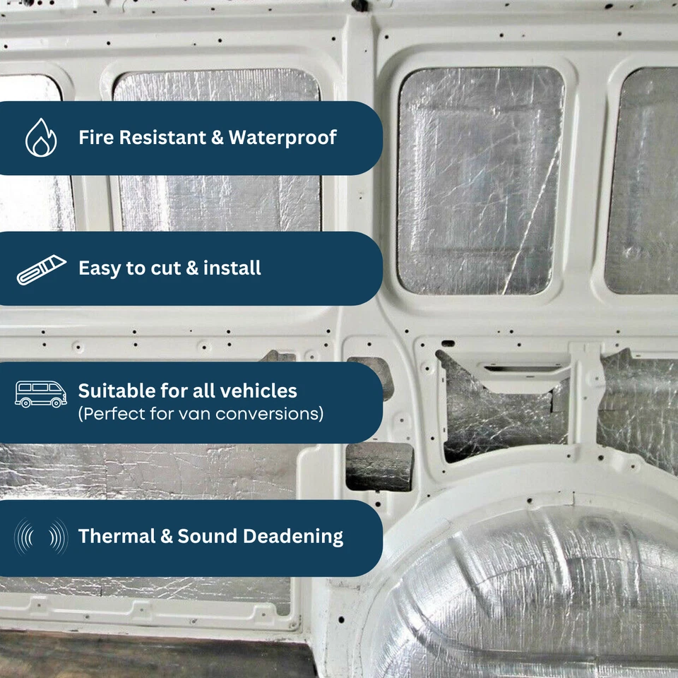 Self Adhesive Campervan Insulation Thermal Floor Foil Camper Van Sound Foam - Image 3 of 4