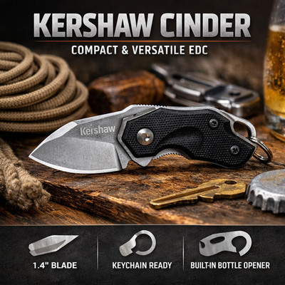 Kershaw Cinder 1025X Keychain Knife with Bottle Opener  Bulk Discount Available