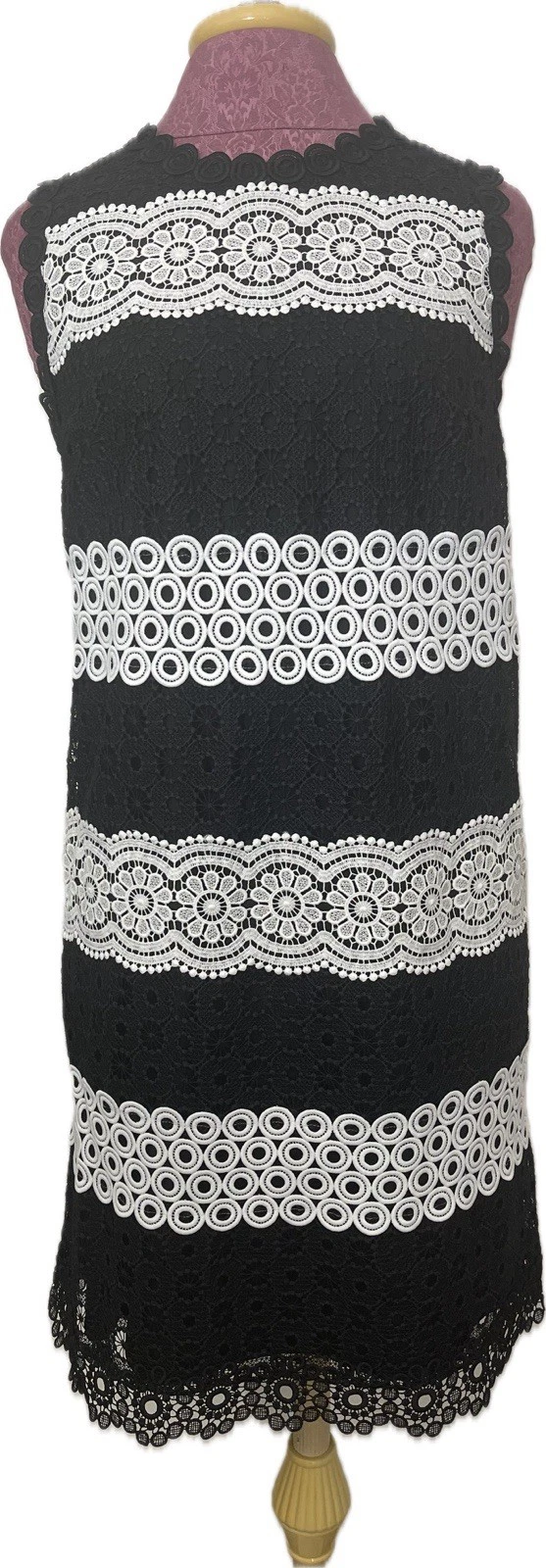 Abito donna Kate Spade in pizzo a pois nero taglia 10 vendita al dettaglio $368