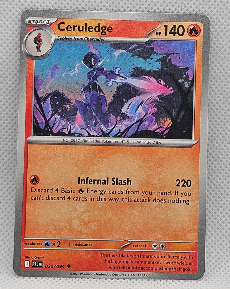 gemi pokemon cards Ceruledge PFL 020/094 Pokémon ME02: Phantasmal Flames Uncommon Normal EN NM