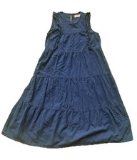 Madewell Sleeveless Indigo Dress Size Small Petite 100% Cotton Cottagecore