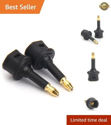 2-Pack Digital Optical Toslink to 3.5mm Mini Connector - Ideal for Audio Devices