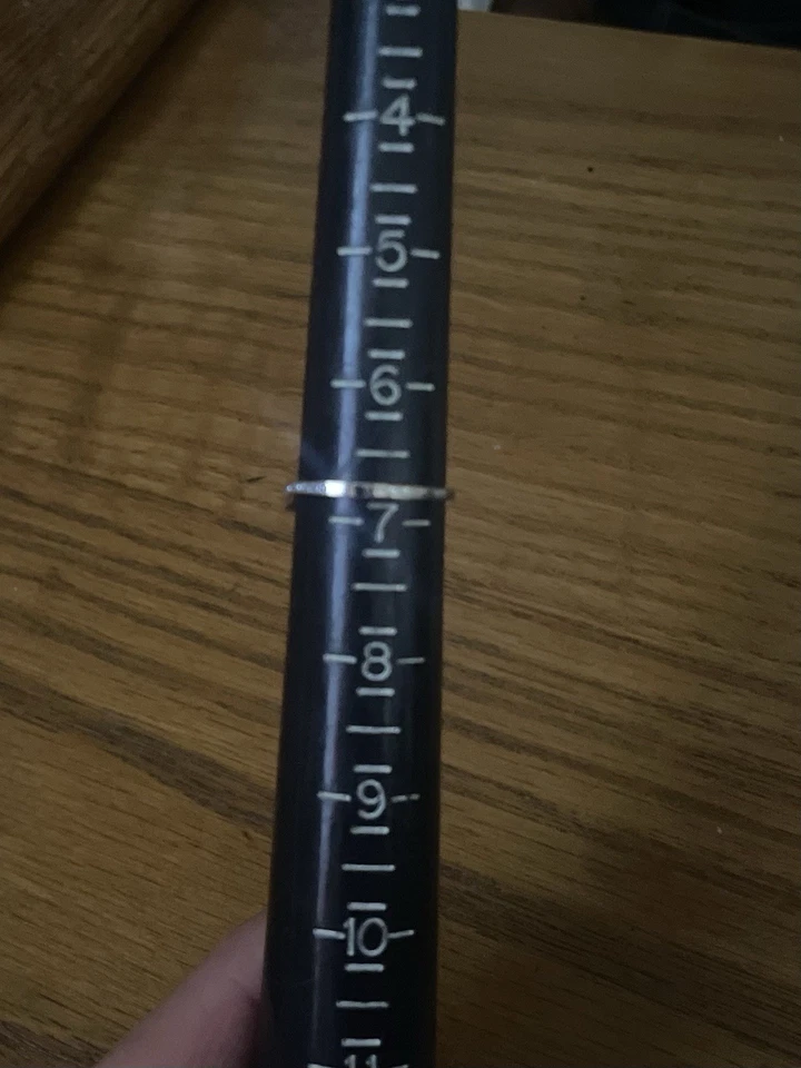 14k White Gold Plated Chevron Band Ring Moissanite Stones w/box-never Worn - Image 4 of 4