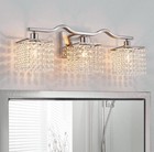 WUZUPS 3 Light Bathroom Light Fixture Modern Vanity Light Clear Crystals Drops