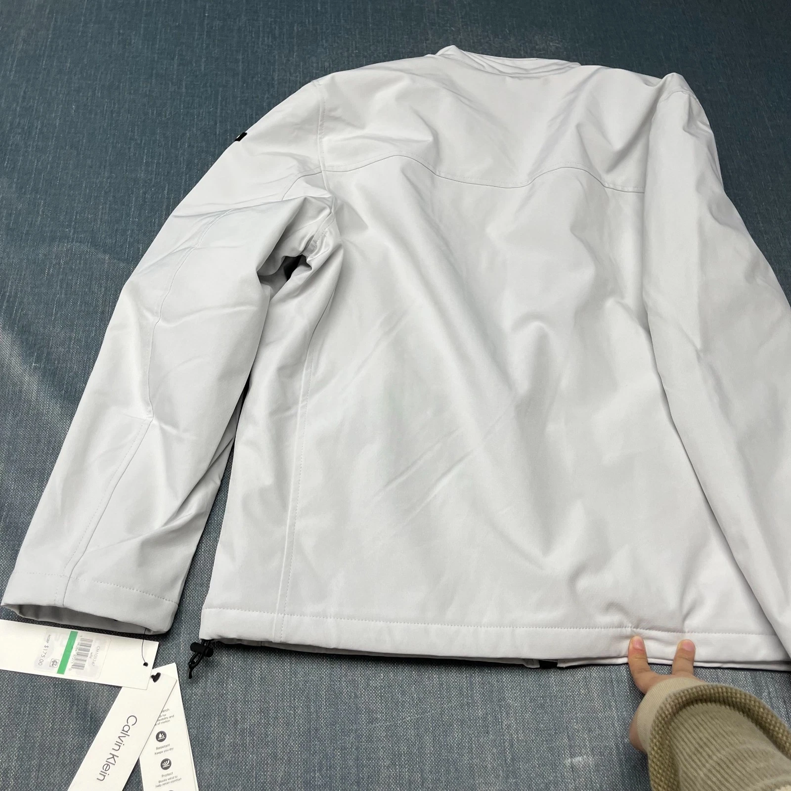 Calvin Klein Men's Jacket Size L White Full Zip Softshell Stretch Coat NWT image 8