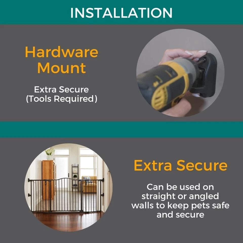 Puerta de arco Windsor extra ancha North States MyPet 72: proporciona seguridad en Foto 4 de 4