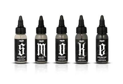 1oz Dynamic Color Co. - SMOKE Opaque Greys - Tattoo Grey Colors 1oz