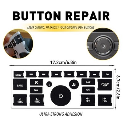 Radio Control Repair Dash Button Replacement Decor Trim Decal Sticker Black Kit