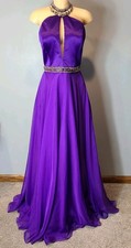 Vintage Y2K Sherri Hill Silky Beaded Dress Fairy Prom Feminine Wedding Size 12