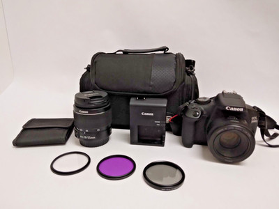 Canon  EOS 2000D Camera with EFS 18-55mm EF 50mm Charger and Bag