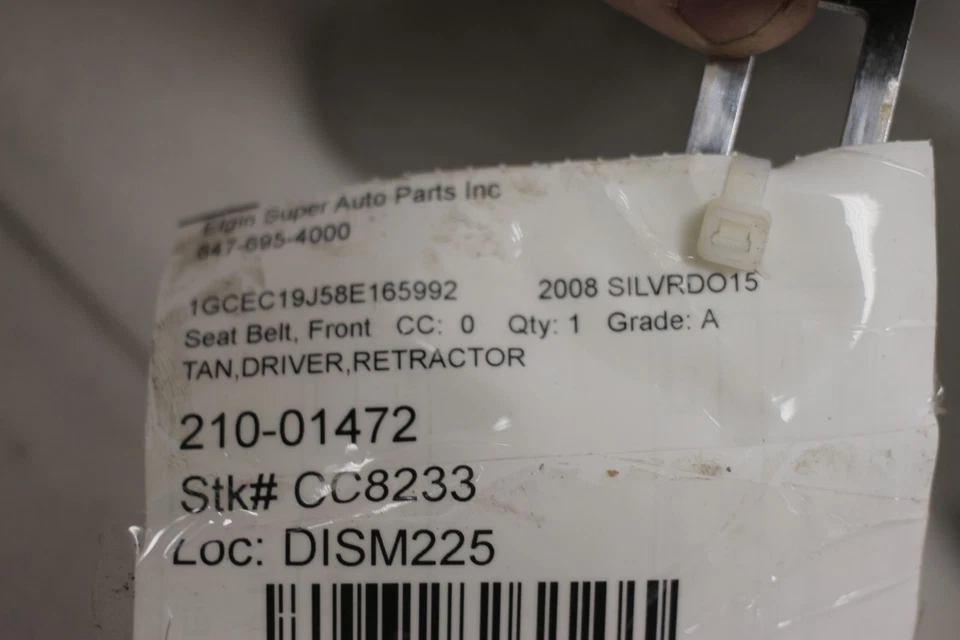 Chevrolet Silverado 1500 2008 genuino conjunto retractor cinturón de seguridad conductor bronceado Foto 3 de 4