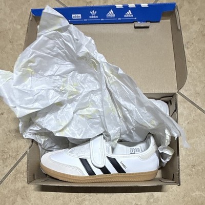 adidas Samba Jane Women s White/Black Gum Leather Hook & Loop Sneaker JR1402