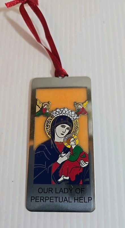 Religious Bookmark 'Our Lady Of Perpetual Help'   Metal 2.6" x 1.3"