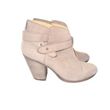 Rag Bone Harrow Suede Ankle Boots Wrap Strap Block Heel 7 / 37