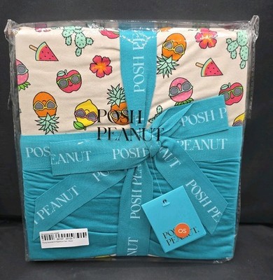 Posh Peanut Fruity Summer & Signature Teal Luxette Patoo Blanket BRAND NEW 
