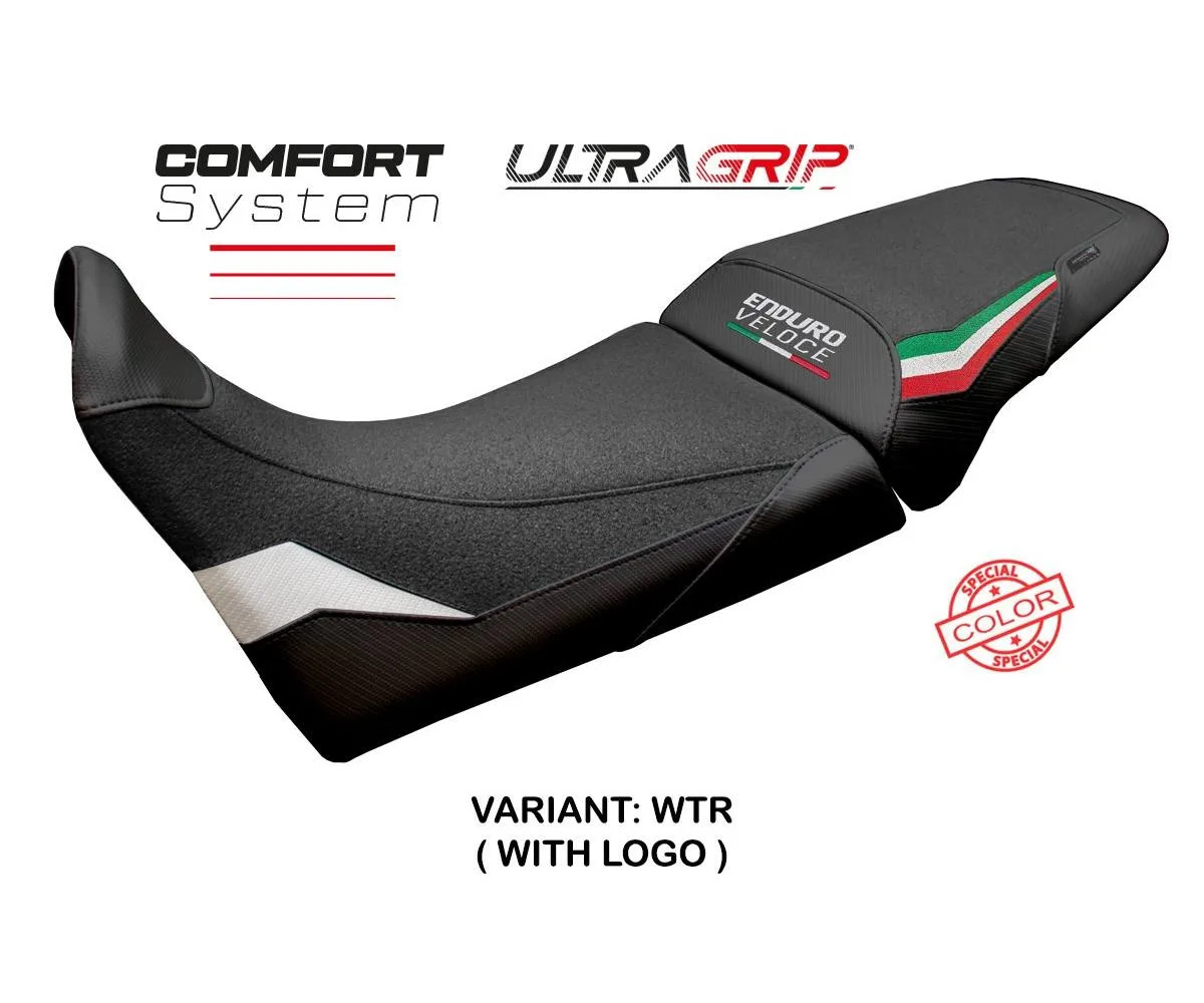 Seat cover Hajek UGrip Comf Whi Tricot WTR+logo Tpz MV AGUSTA END VEL 2024 2026