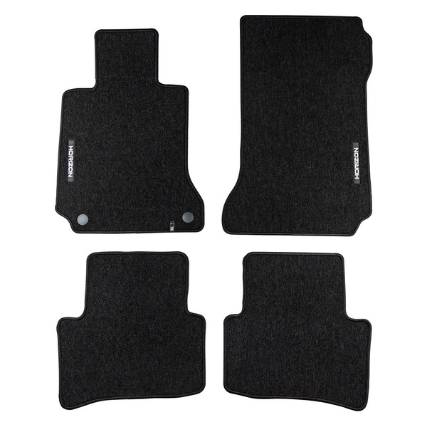 Velours FußMatten FüR Mercedes-Benz C-Klasse W204 S204 2007-2014 Schwarz 4 Tlg-image