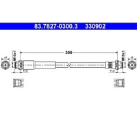 1X Bremsschlauch Ate 83.7827-0300.3 Passend FüR Ford Mazda