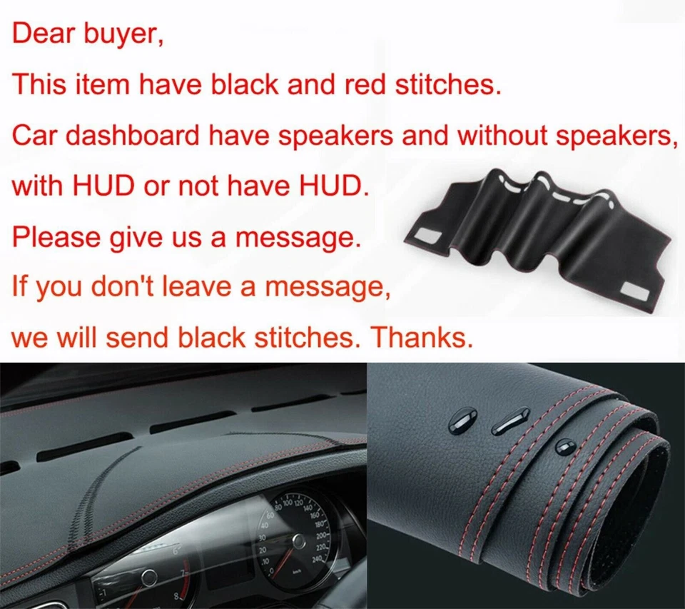 New For Honda HR-V 23-25 leather Non-slip Dash Board Cover Mat Dashboard Carpet - Image 3 of 4