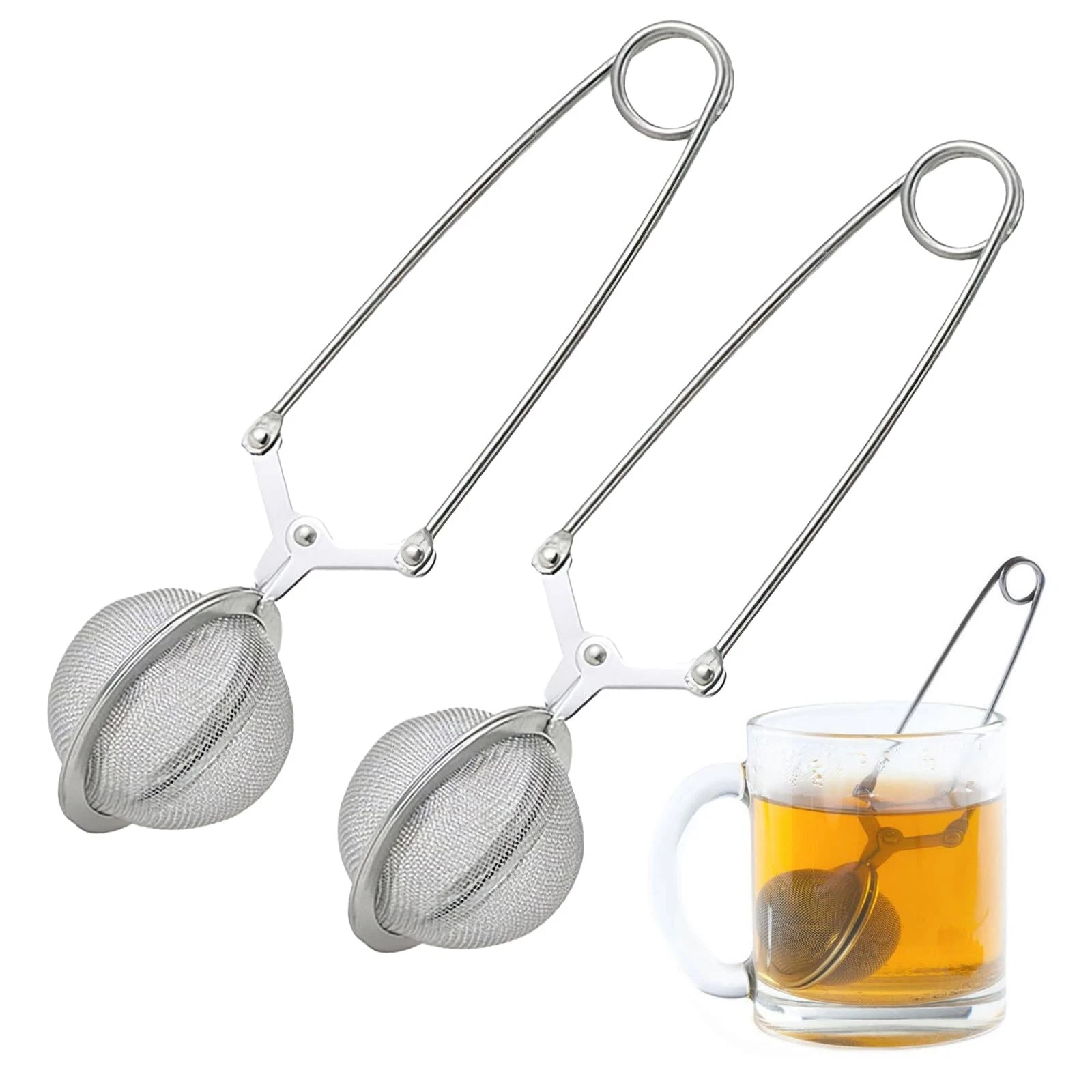 2 Pack Tea Tongs for Loose Tea, Stainless Steel Tea Tongs, Tea Egg Si...
