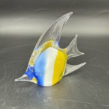 Vintage Murano Style Art Glass Angel Fish Paperweight