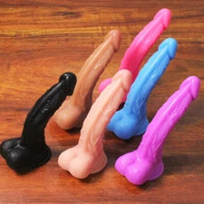 TPE Realistic Huge Dildo Cock Suction Cup Curved Penis Women Sex Toys Thick Dong