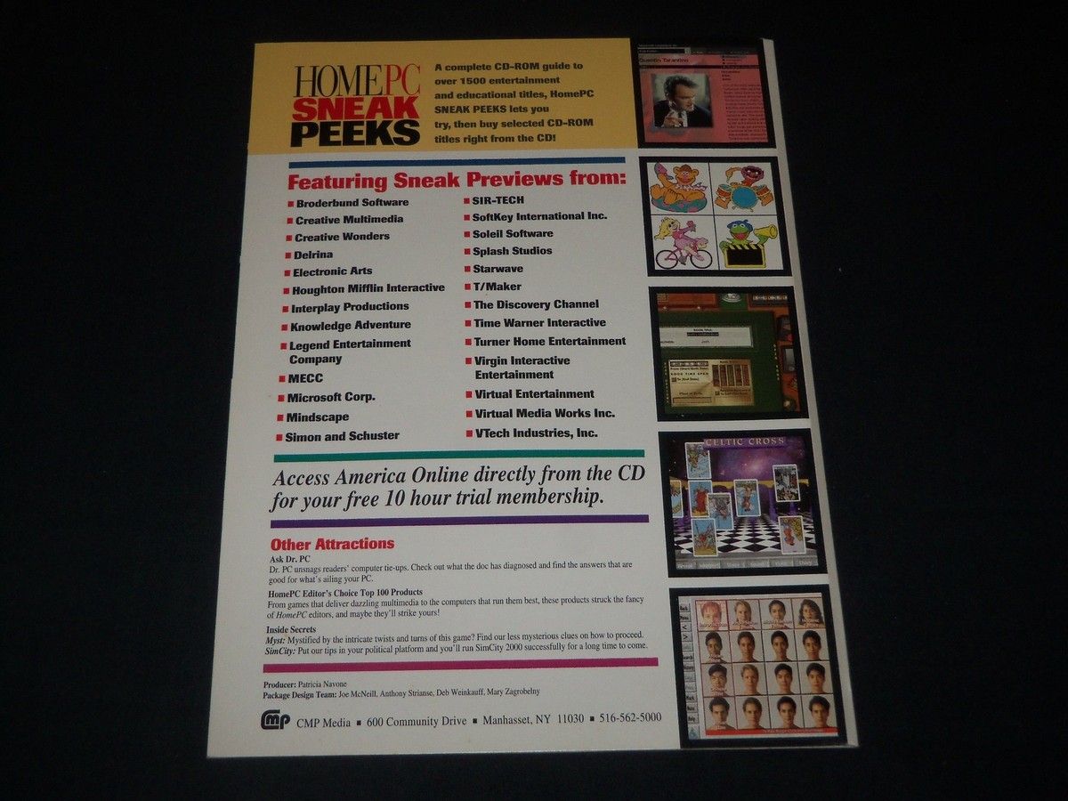 1995 WINTER HOME PC SNEAK PEEKS PREVIEW TODAY'S HOTTESTS CD-ROMS