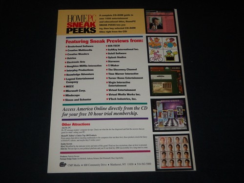 1995 WINTER HOME PC SNEAK PEEKS PREVIEW TODAY'S HOTTESTS CD-ROMS - RC 1325 - Picture 3 of 3
