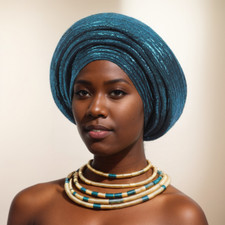 Glitter African Ruffle Headwraps Hat Women Headtie Wedding Party Headwear Bonnet