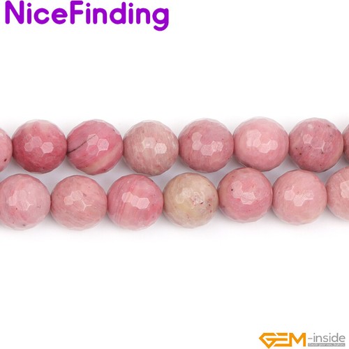 Natural Smooth Faceted Rhodonite Stone Beads For Jewelry Making 6,8,10,12,14mm - Picture 75 of 90