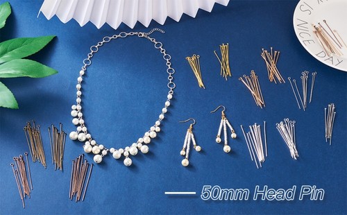 600Pcs/Box Iron Eye Pins Head Pin DIY Craft Findings Jewelry Making Kit 50~51mm - Picture 10 of 12