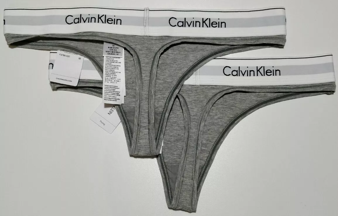 Calvin Klein Women Thong Grey Heather , Modern Cotton CK Tanga String