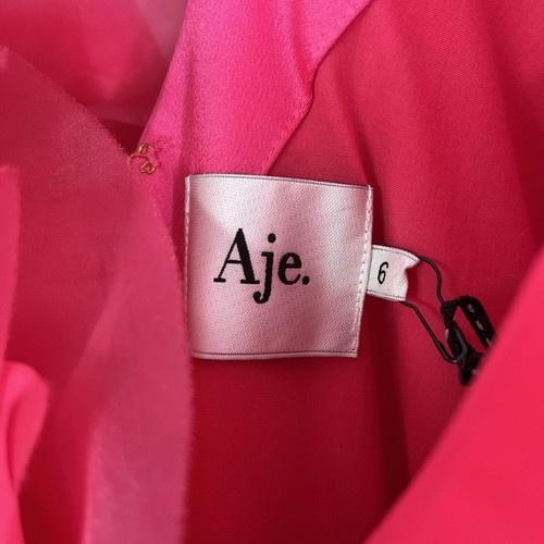 AJE Amour Dress Size 6 AU / 2 US Ruffle Mini Dress Berry Pink NEW WITH TAGS - Picture 5 of 6