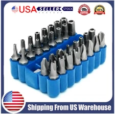 33PCS 1/4" Hex Head Drill Torx Bit Set Tamper Security Extension Screwdriver Set