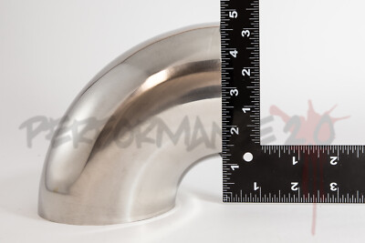 Ultra Tight Radius 3.5  Mandrel Bend 90 Degree 304 Stainless Steel 0.84D Exhaust