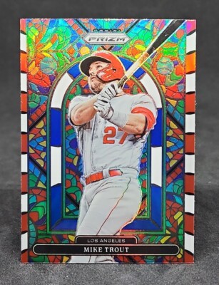2022 Mike Trout Panini Prizm Red White Blue Stained Glass 2022 Mike Trout Panini Prizm Red White Blue Stained Glass