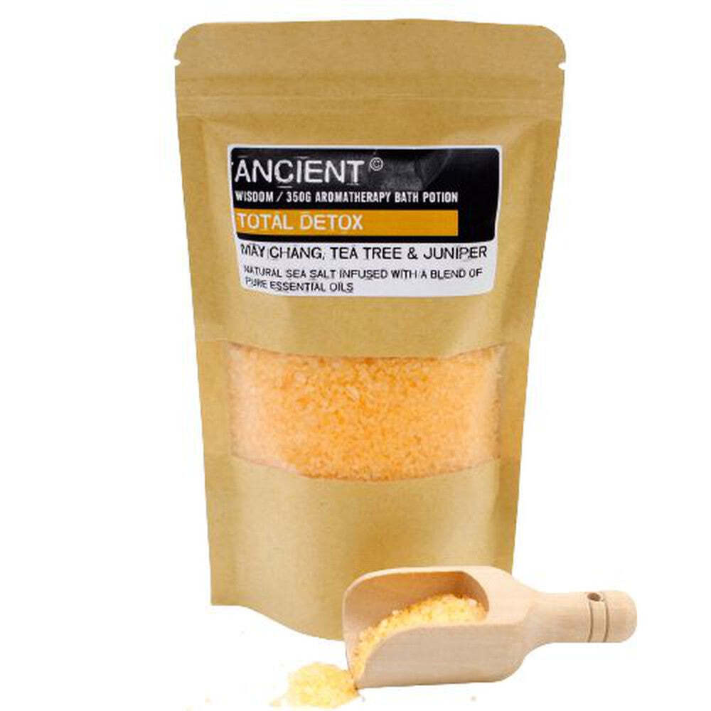 Total Detox: May Chang, Tea Tree & Juniper. Aromatherapy Sea Salt Bath Potion