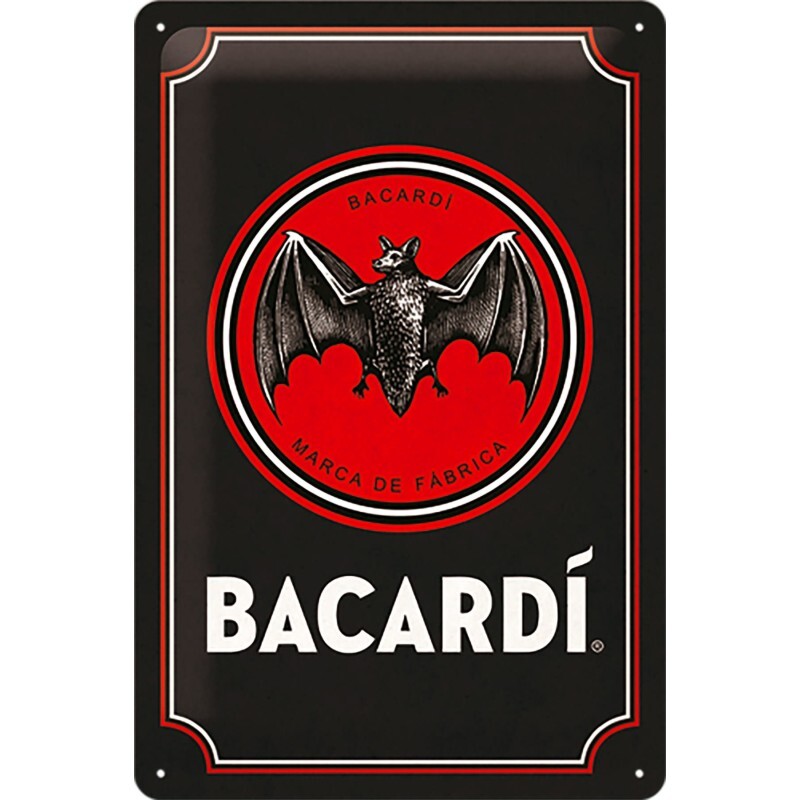 Plaque métal Bacardi Bat cadeau rétro idéal pour collectionneur et passionné